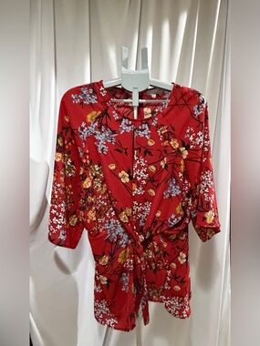 Ten Sixty Sherman Red Floral Top